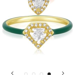 Melinda Maria Green Enamel stacking ring - Size 6 (never worn)